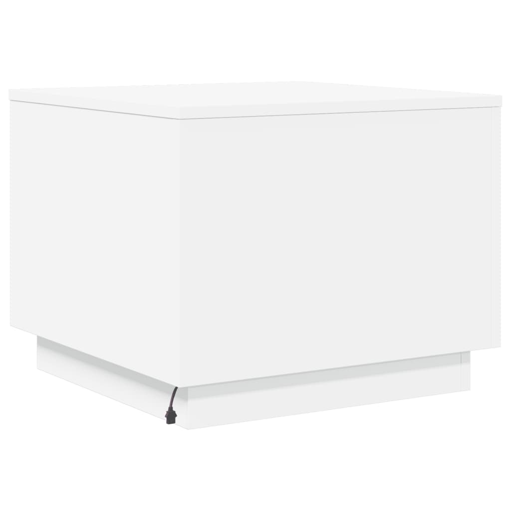 Coffee Table with LED Lights White with White colour
