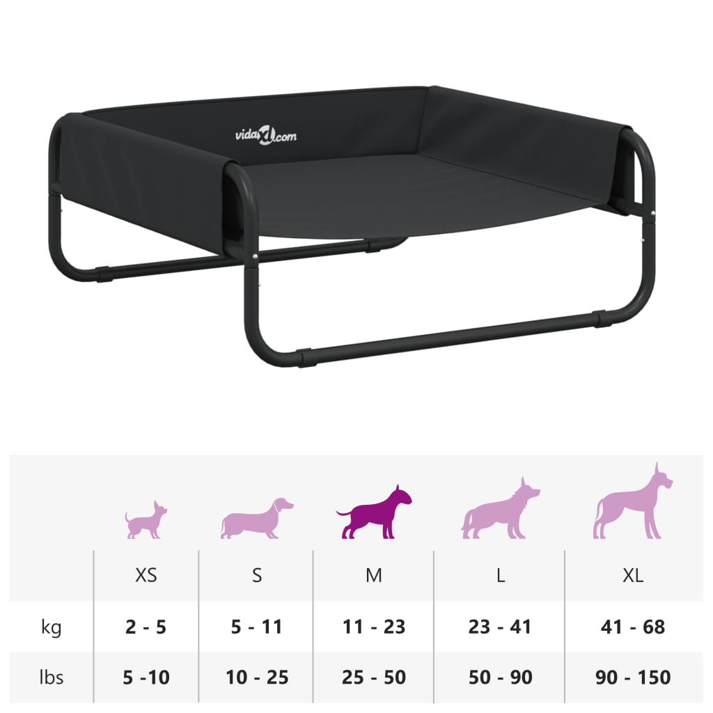 Dog Bed Anthracite Oxford Fabric and Steel - Fabric finish