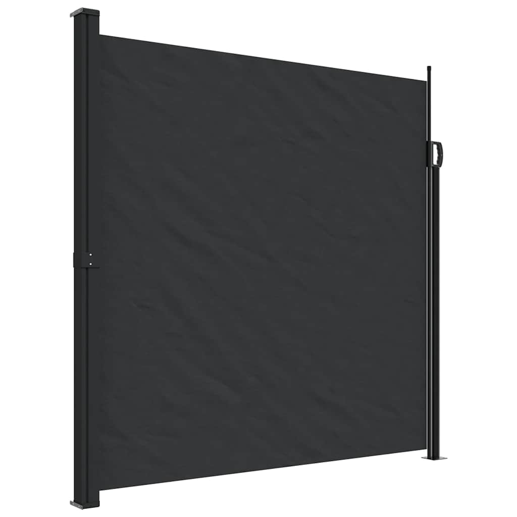 Retractable Side Awning 200x600cm Black | Simpledeals