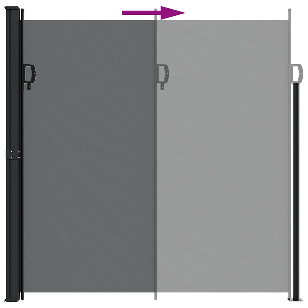 Retractable Side Awning 200x600cm Black | Simpledeals