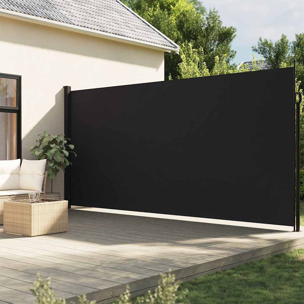 Retractable Side Awning 200x600cm Black | Simpledeals