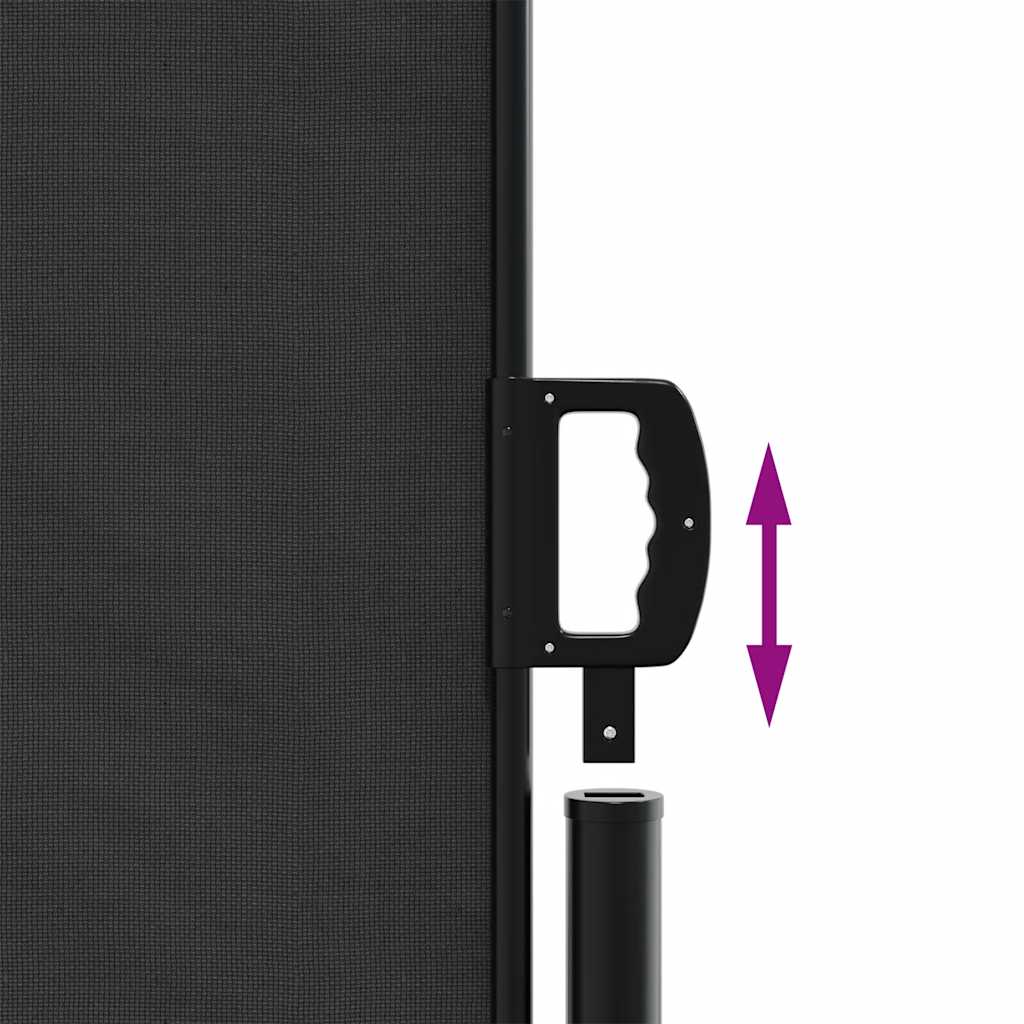 Retractable Side Awning 220x600cm Black | Simpledeals
