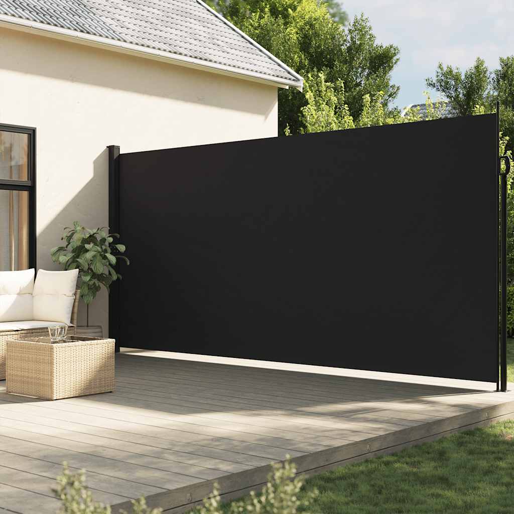 Retractable Side Awning 220x600cm Black | Simpledeals