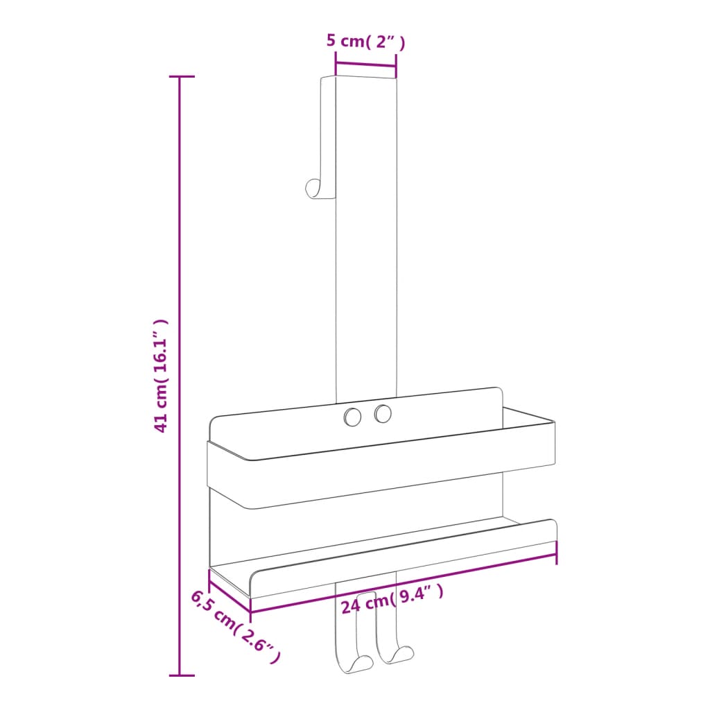 Hanging Shower Caddy Matt Black Brushed 304 Stainless Steel, Black colour