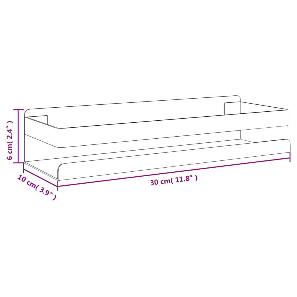 Shower Shelf Matt Black Brushed 304 Stainless Steel