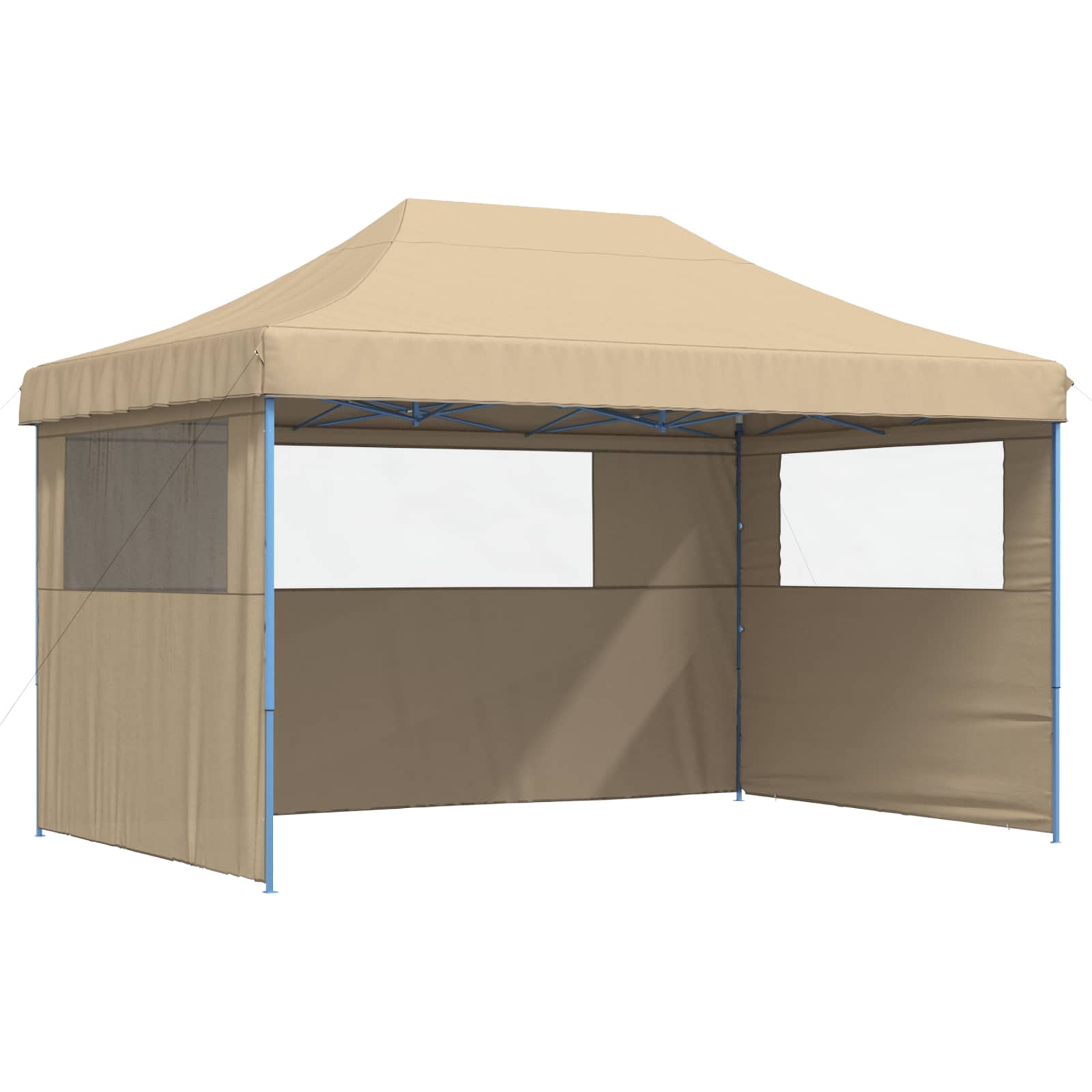 Beige colour - Foldable Party Tent Pop-Up with 3 Sidewalls - Beige