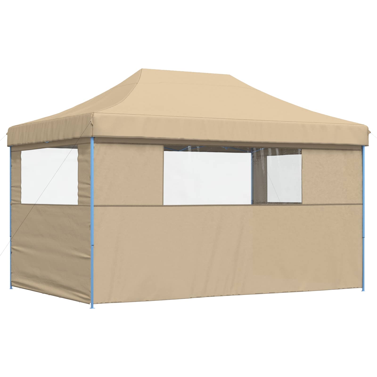 Foldable Party Tent Pop-Up with 3 Sidewalls - Beige | Beige colour