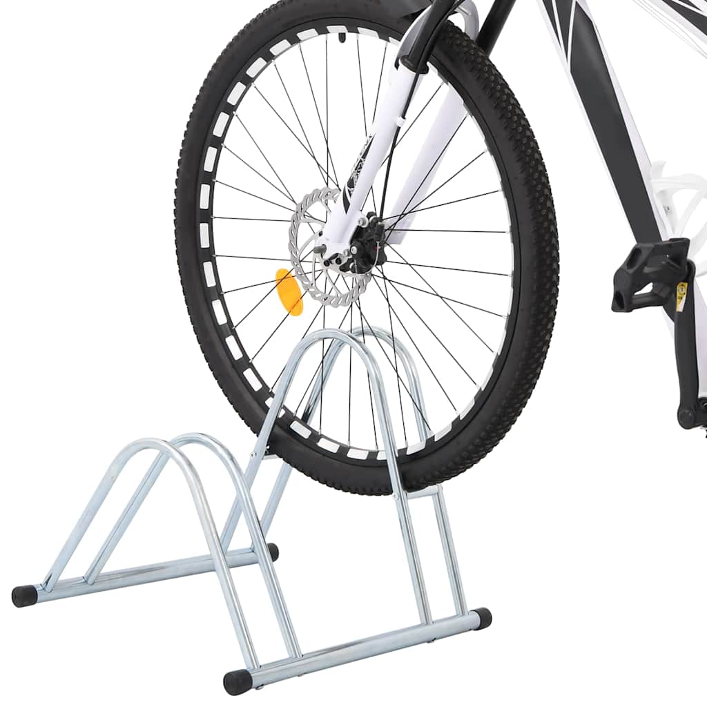 Steel finish - Bicycle Stand for 2 Bikes Floor Freestanding Galvanised Steel