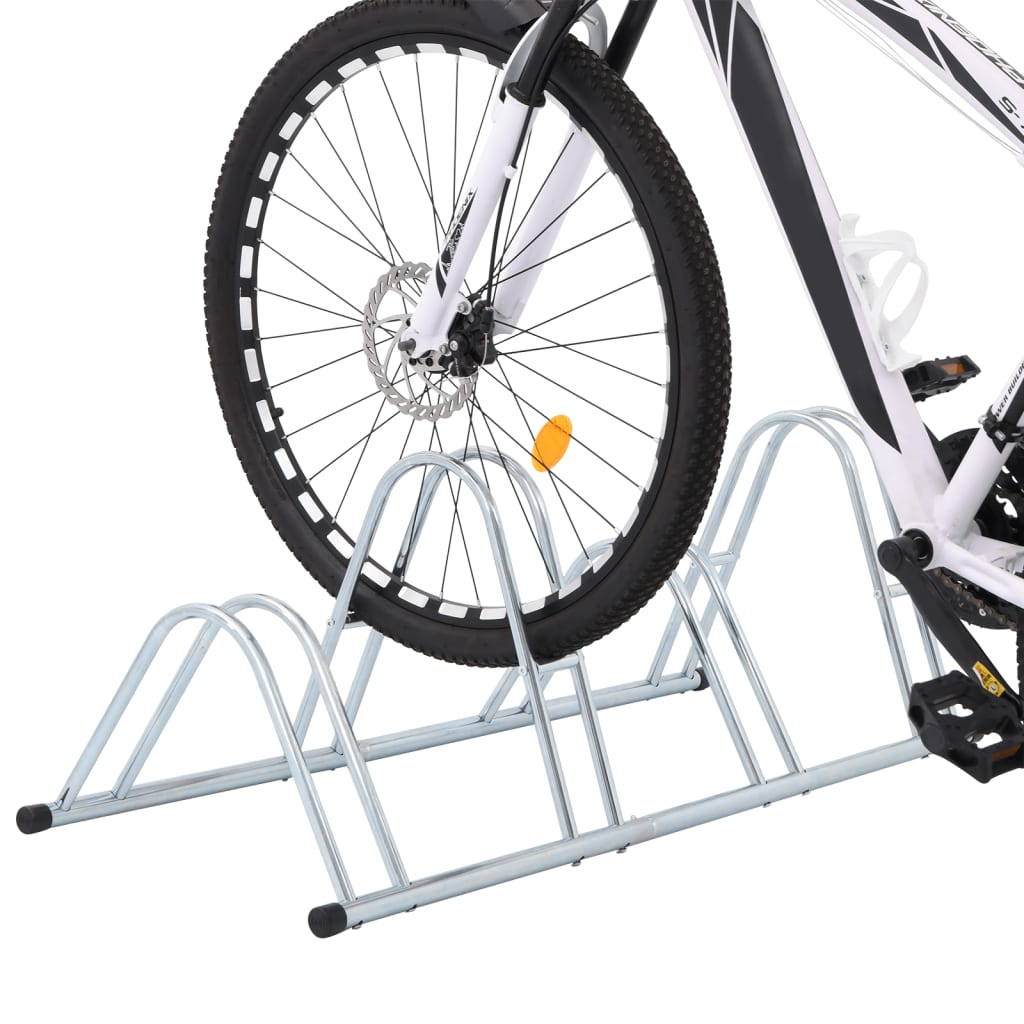 Steel finish - Bicycle Stand for 4 Bikes Floor Freestanding Galvanised Steel