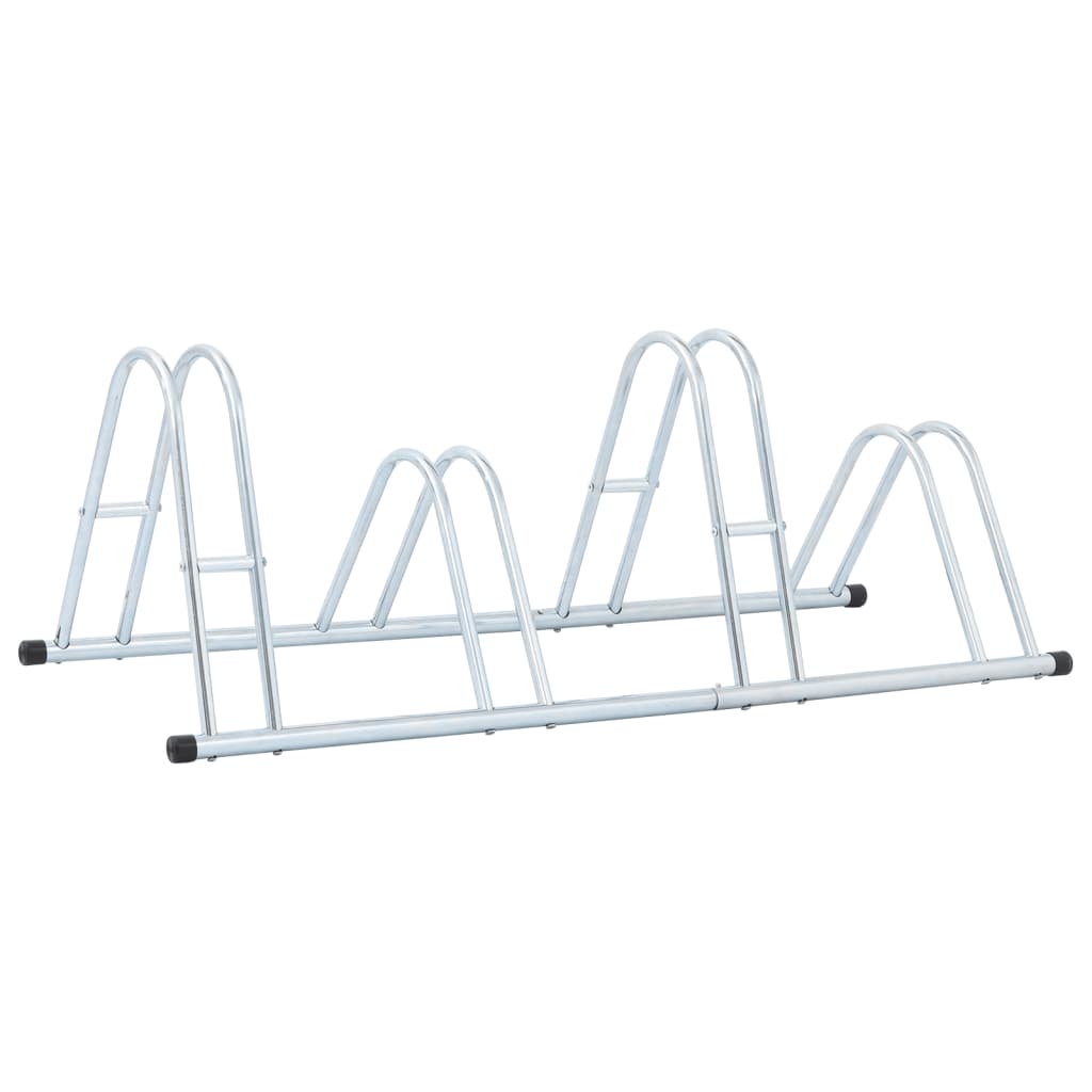 Bicycle Stand for 4 Bikes Floor Freestanding Galvanised Steel | Steel finish