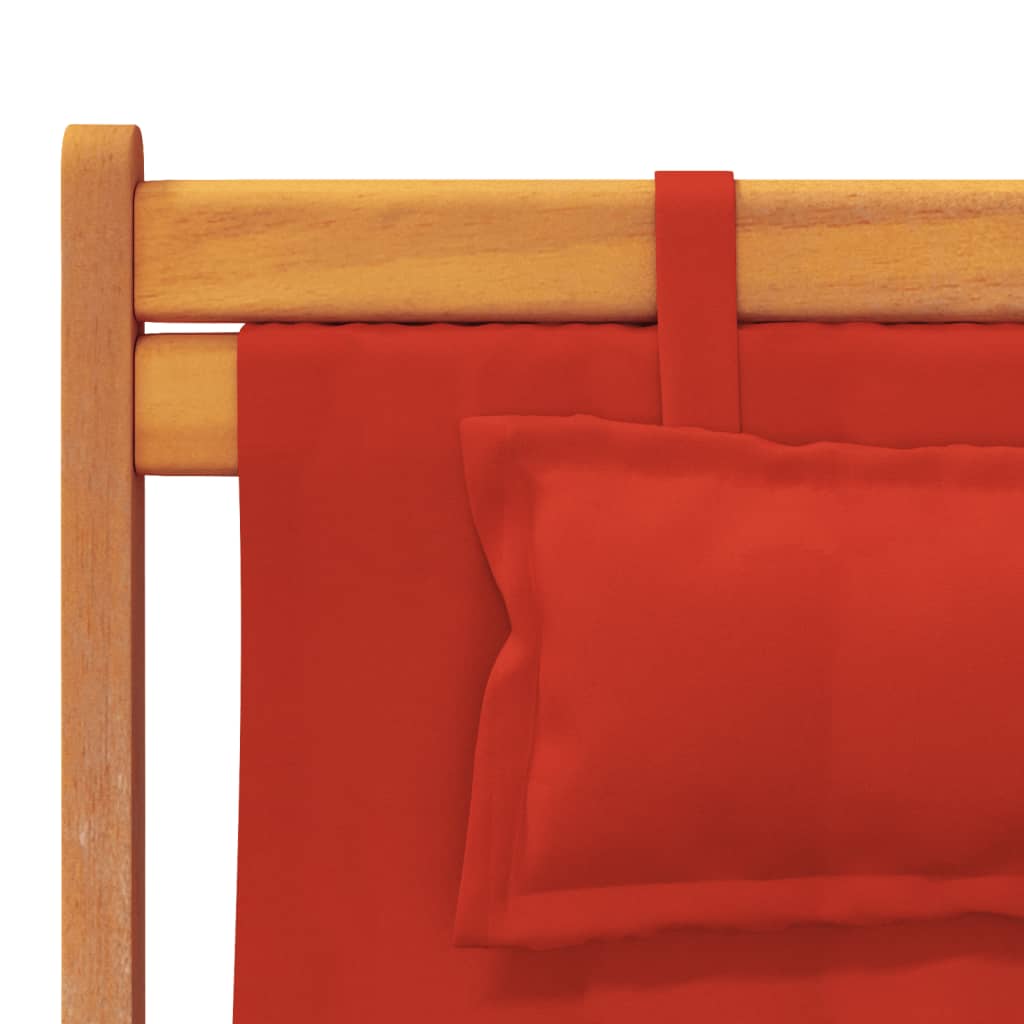 Folding Beach Chairs 2 pcs Red Fabric | Outdoor Chairs