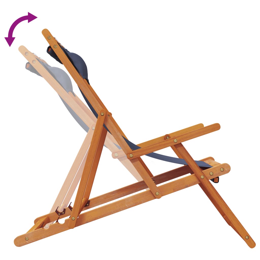 Fabric finish - Folding Beach Chairs 2 pcs Blue Fabric