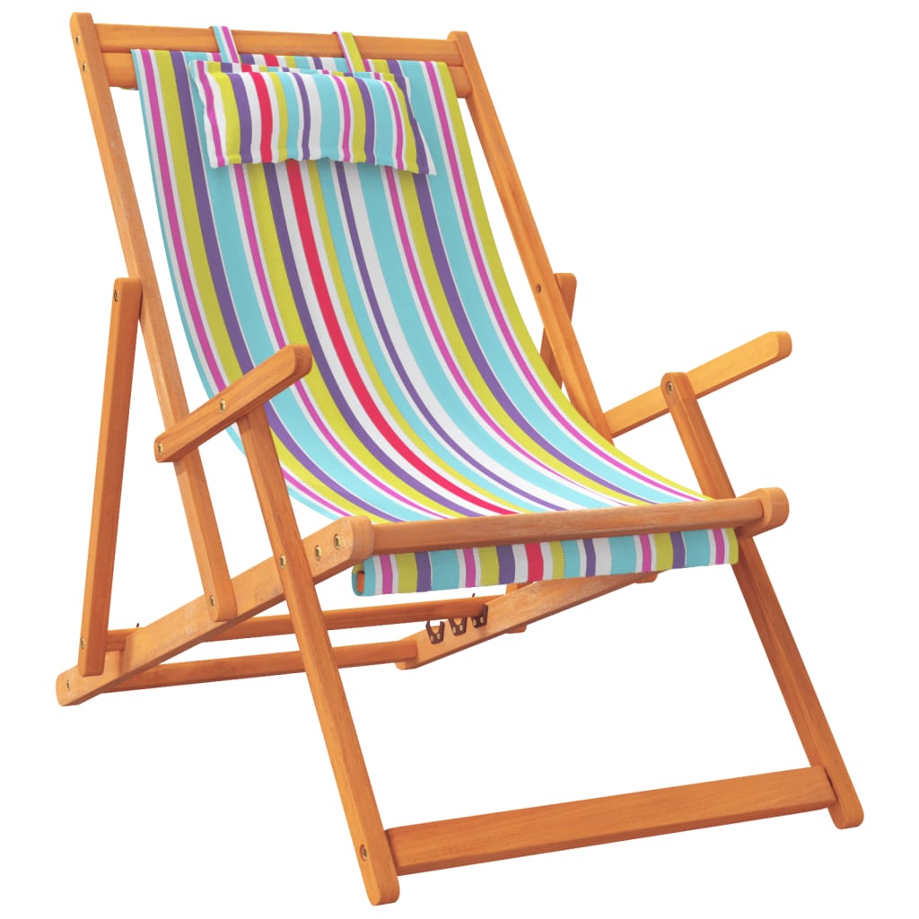 Folding Beach Chairs 2 pcs Multicolour Fabric | Fabric finish