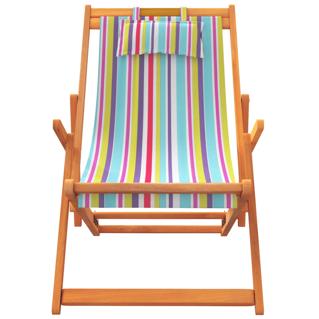 Outdoor Chairs - Folding Beach Chairs 2 pcs Multicolour Fabric