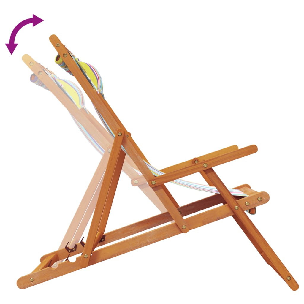 Folding Beach Chairs 2 pcs Multicolour Fabric | 2 Pcs