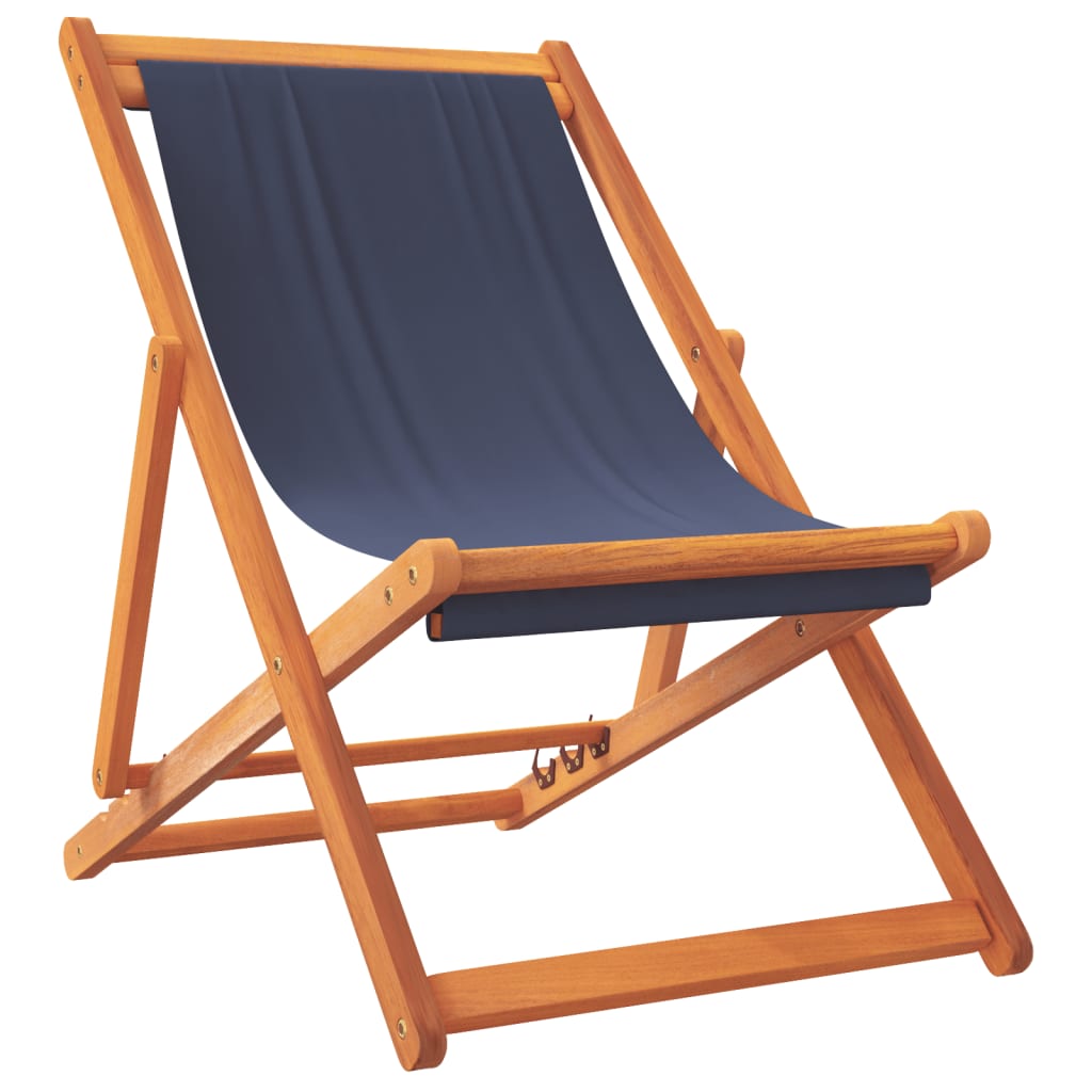 Folding Beach Chairs 2 pcs Blue - Fabric | Blue colour