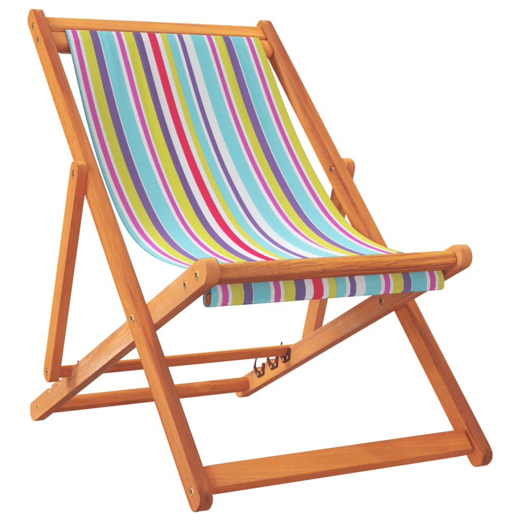 Folding Beach Chairs 2 pcs Multicolour - Fabric | Fabric finish