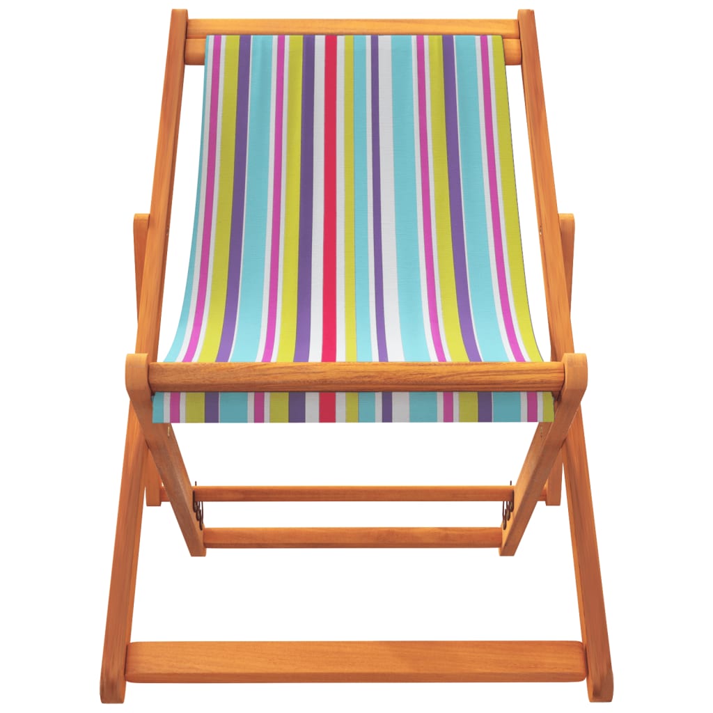 Outdoor Chairs - Folding Beach Chairs 2 pcs Multicolour - Fabric