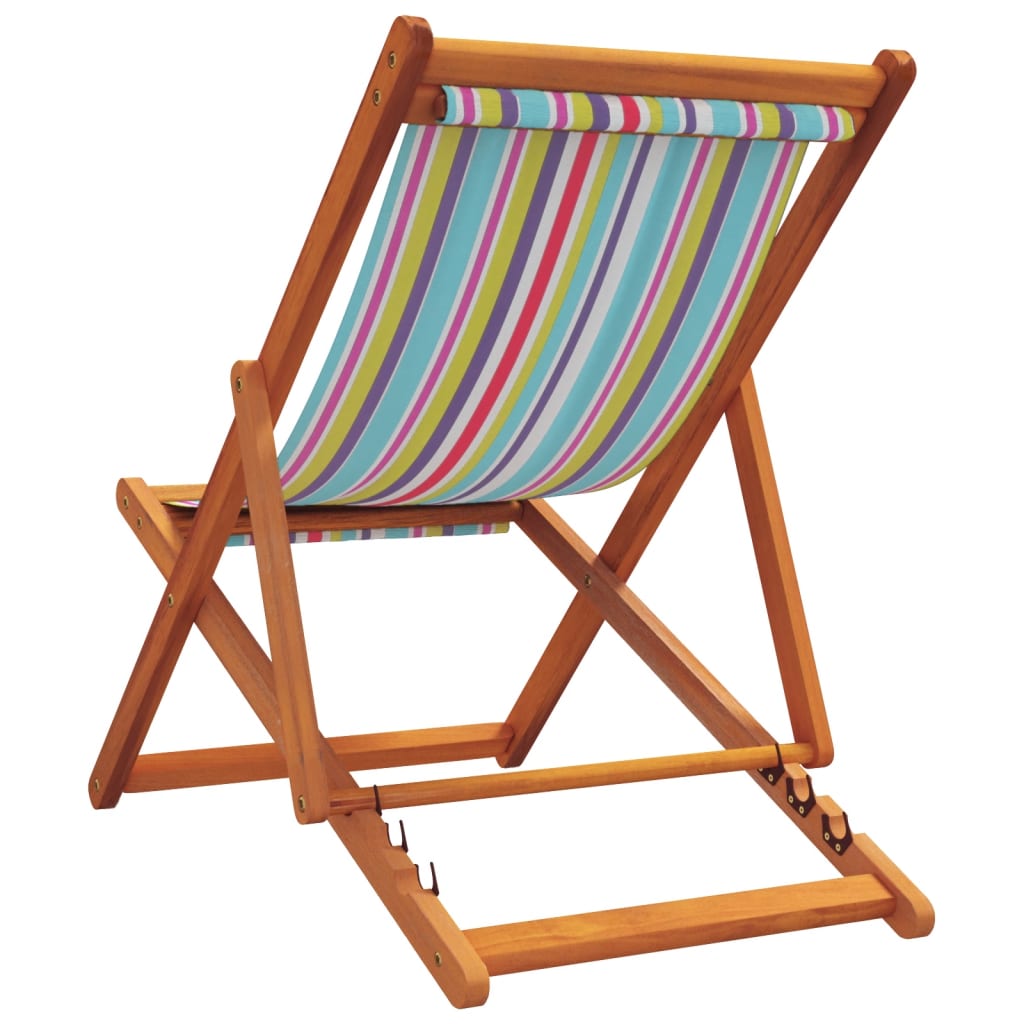 Folding Beach Chairs 2 pcs Multicolour - Fabric | Outdoor Chairs