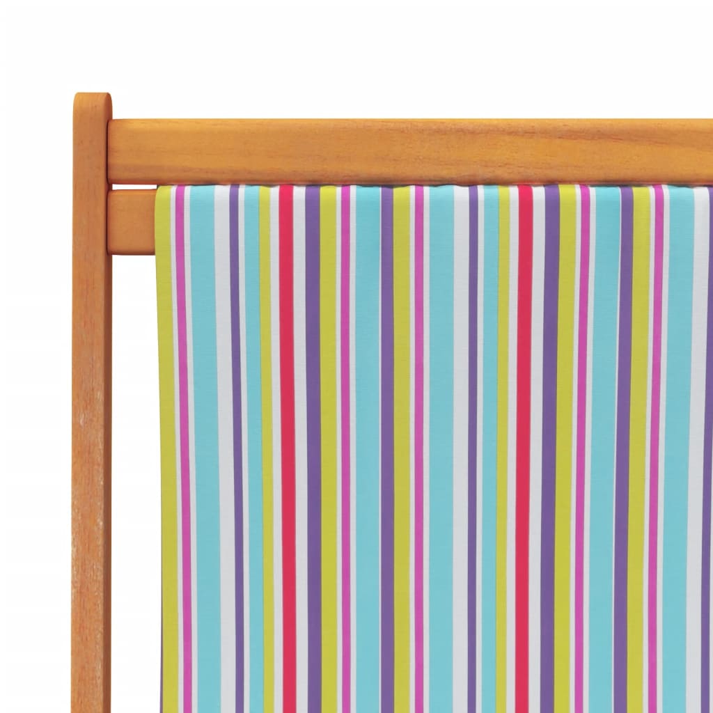 Folding Beach Chairs 2 pcs Multicolour - Fabric, Outdoor Chairs