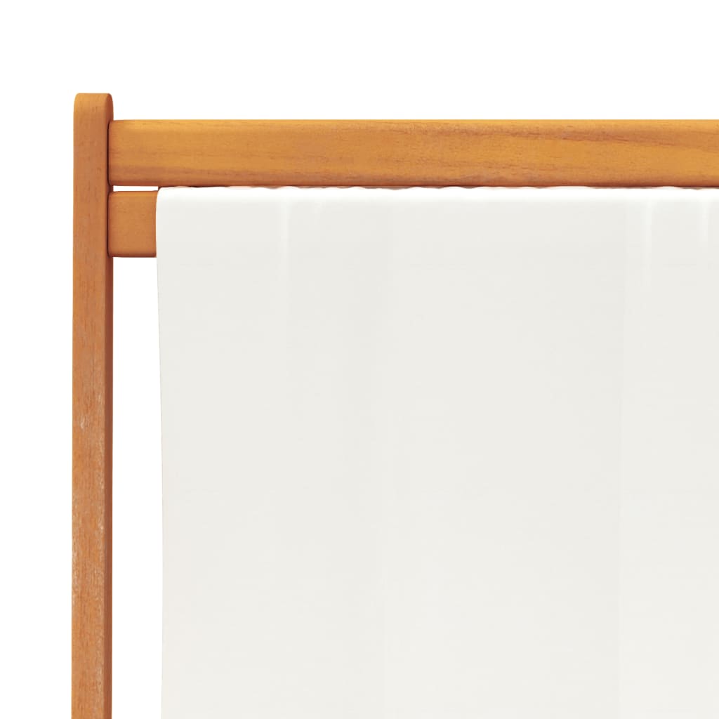 Folding Beach Chairs 2 pcs Cream White Fabric | Outdoor Chairs