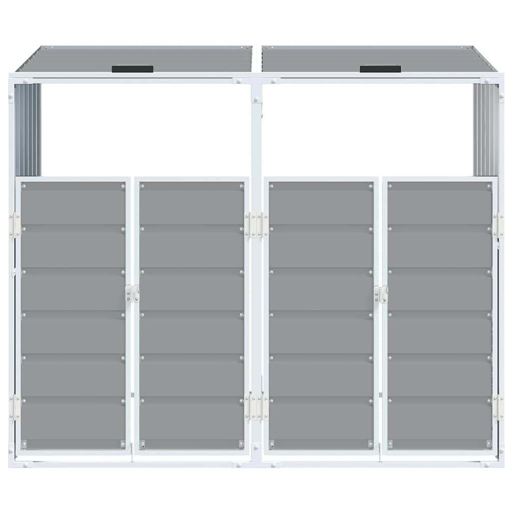 Waste Container Enclosures - Wheelie Bin Storage for Double Bins Rubbish Trash Can Shed Grey Steel - Versatile and Styli