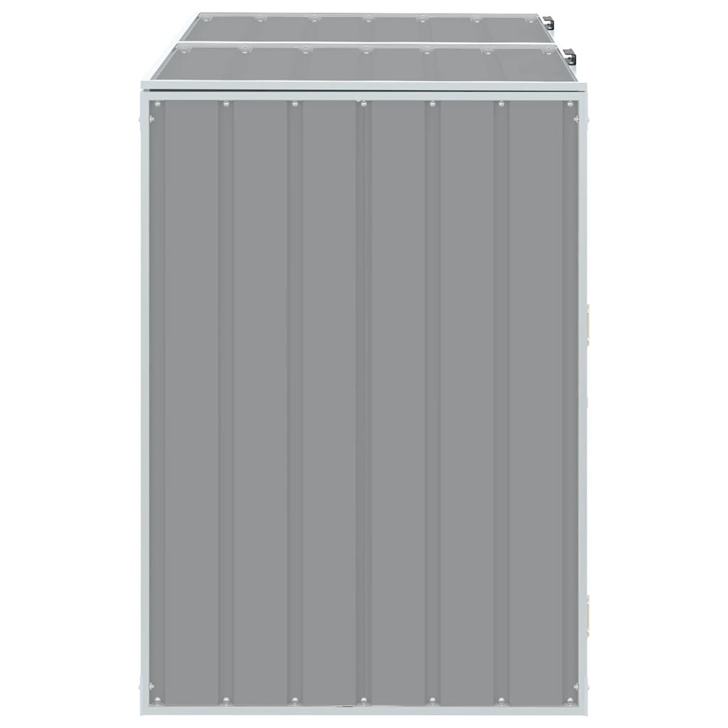 Grey colour - Wheelie Bin Storage for Double Bins Rubbish Trash Can Shed Grey Steel - Versatile and Stylish