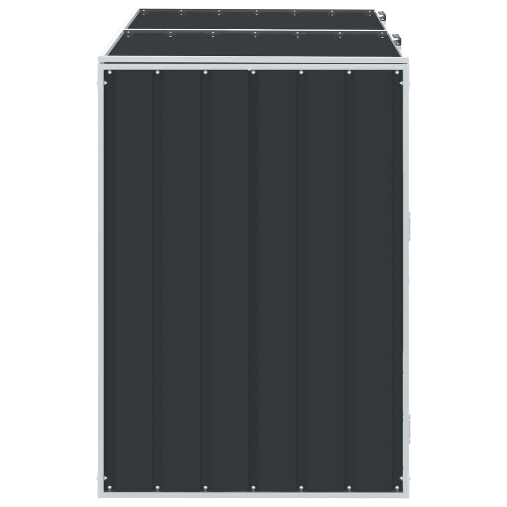 Wheelie Bin Storage for Double Bins Rubbish Trash Can Shed Grey Steel - Versatile and Stylish with Steel finish
