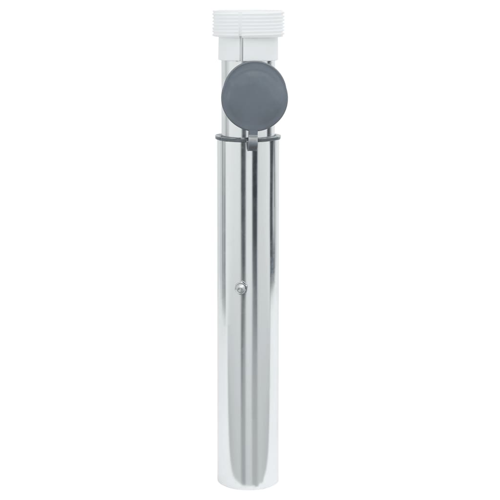 Outdoor Umbrella Bases - In-Ground Parasol Base Pole Silver Aluminum