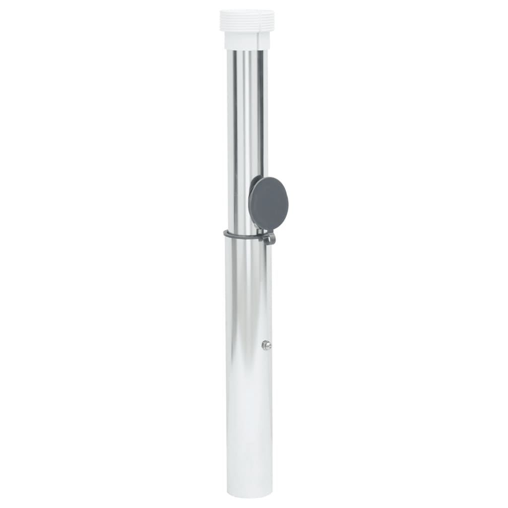 In-Ground Parasol Base Pole Silver Aluminum | Outdoor Umbrella Bases