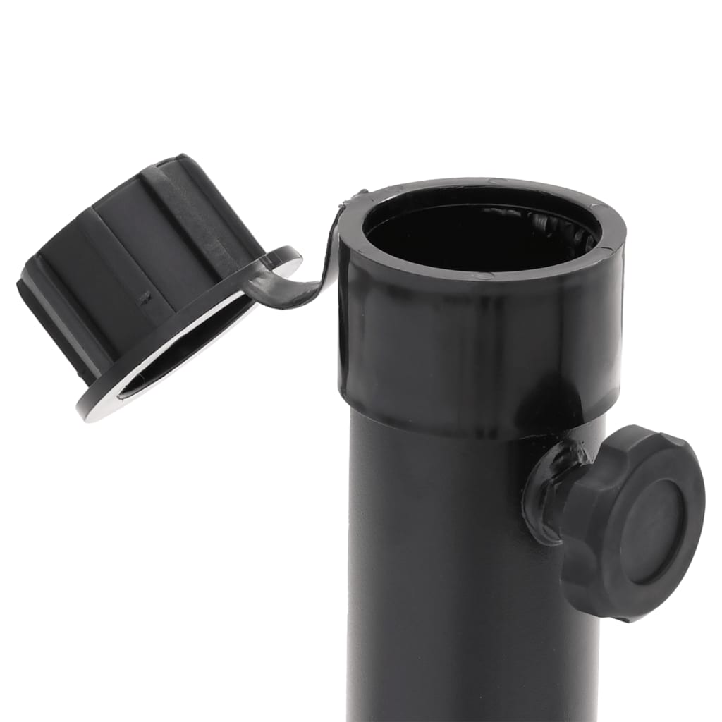 Parasol Base Foldable Pole Glossy Black Steel