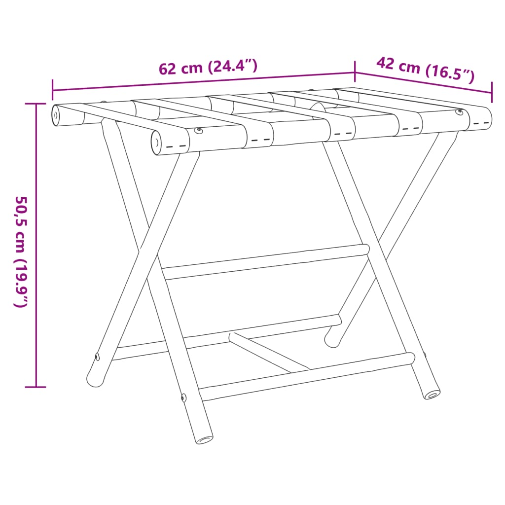 Folding Luggage Rack Bamboo with Luggage Racks & Stands