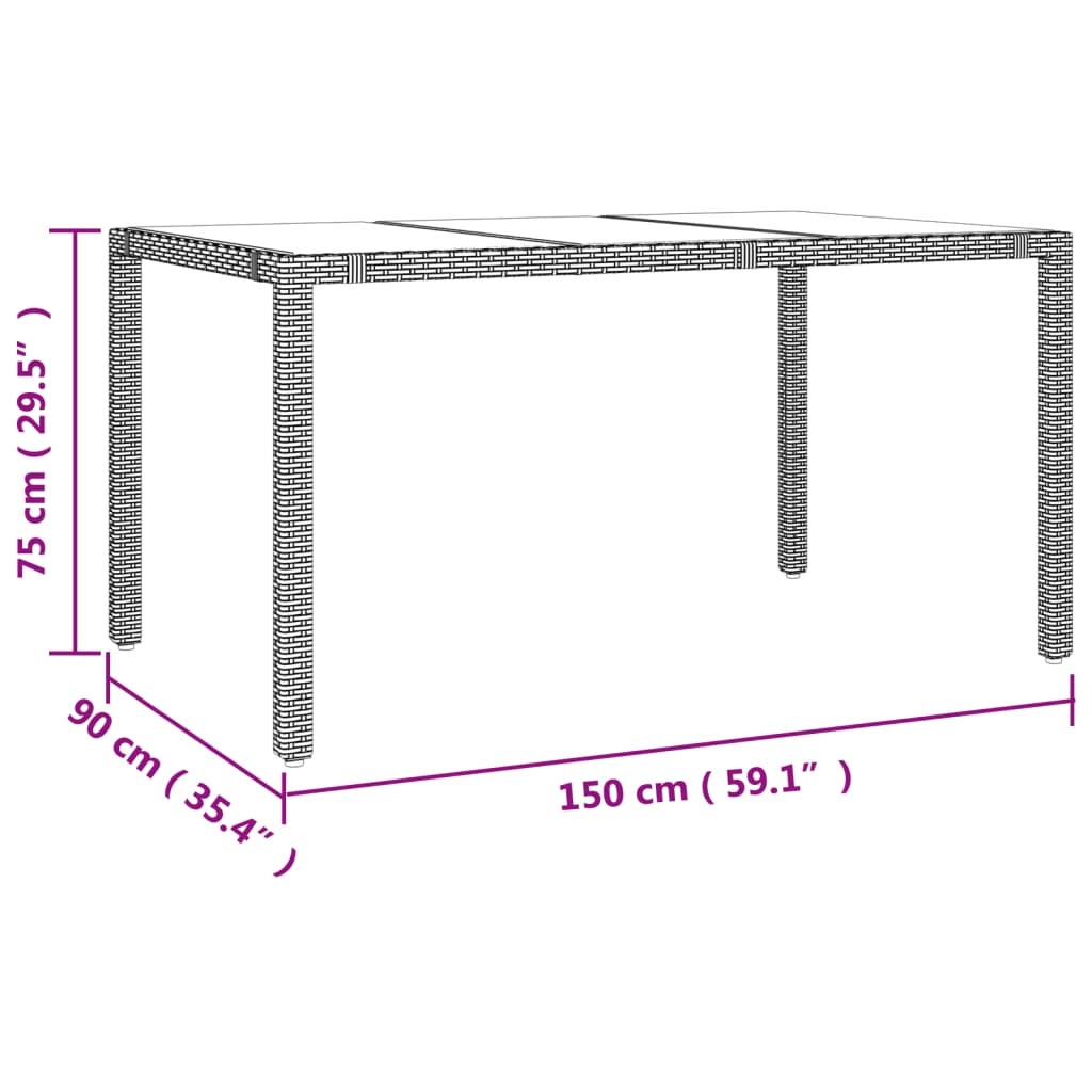 5 Pcs Garden Dining Set with Cushions Black Poly Rattan