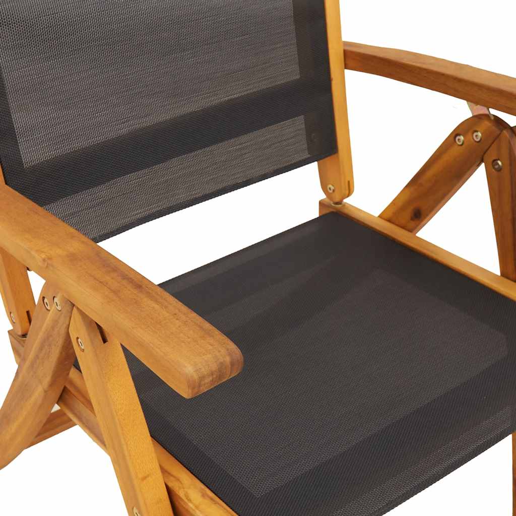 9 Piece Garden Dining Set Solid Wood Acacia and Textilene