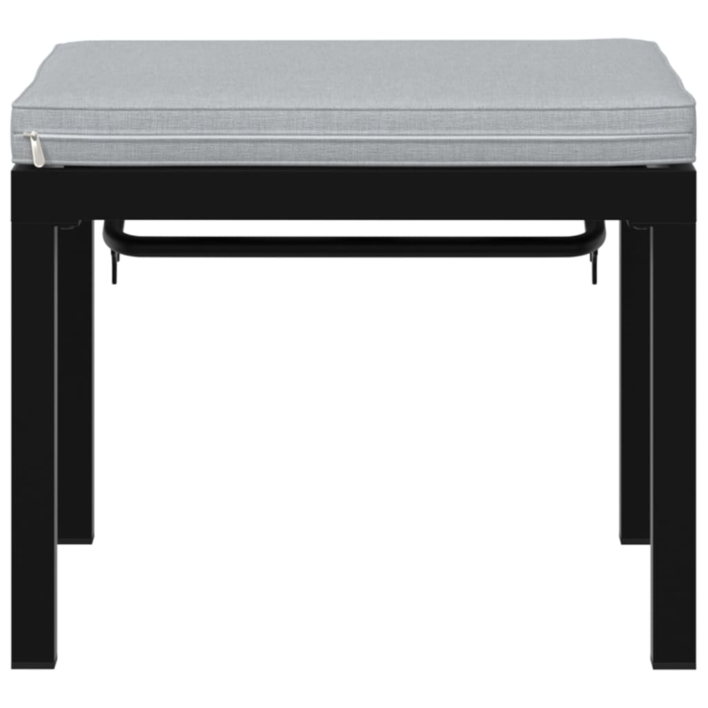 Durable Garden Stool with Cushion in Black | Outdoor Outdoor Foot Rests