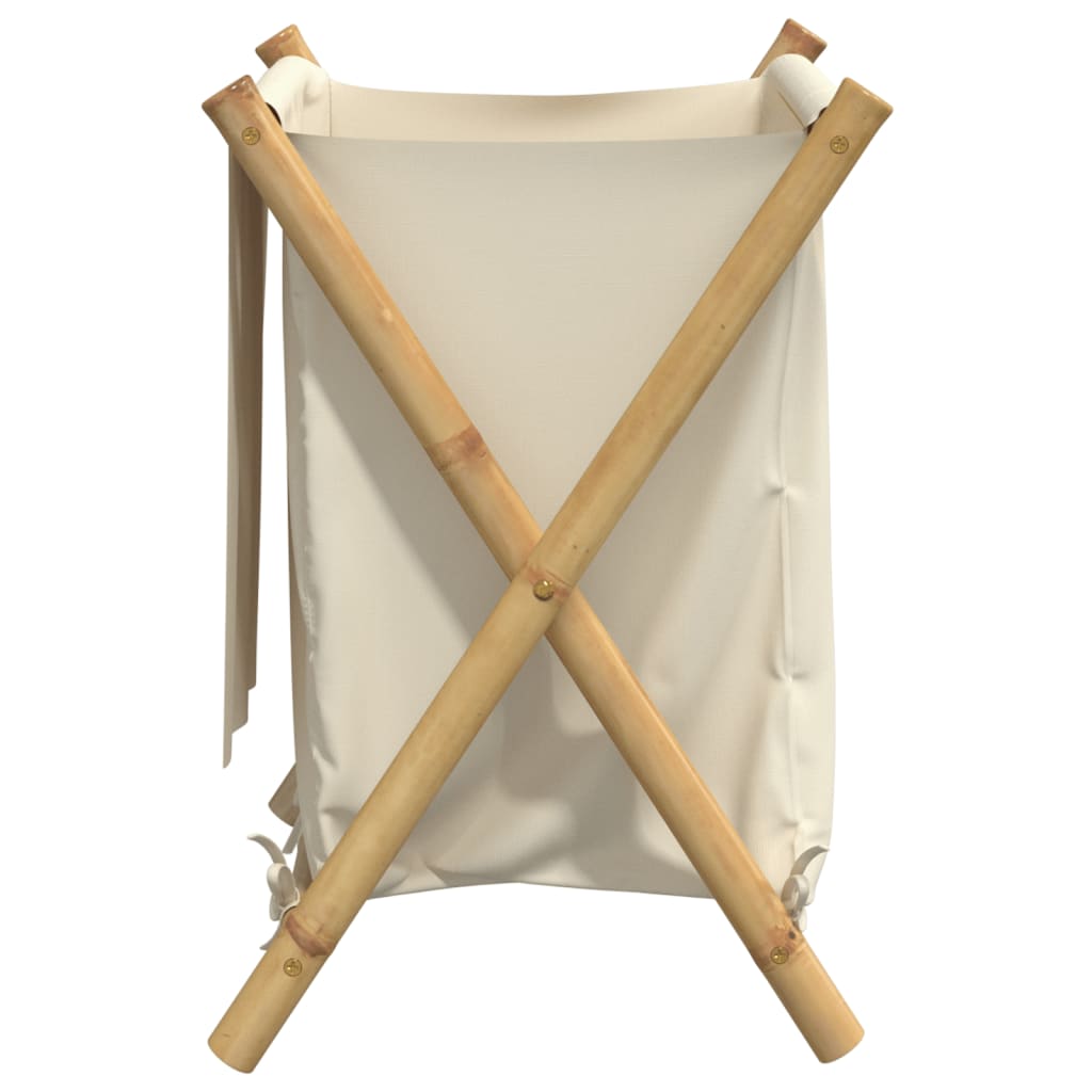 Bamboo finish - Laundry Basket Cream White Bamboo