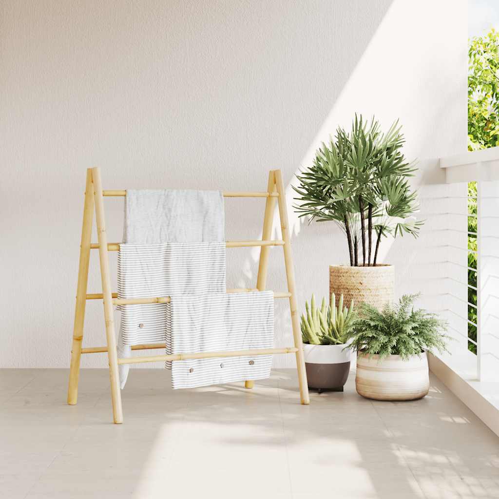 Double Towel Ladder with 4 Rungs Bamboo | Bamboo finish