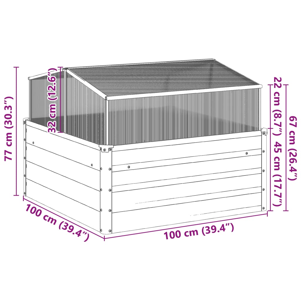 Raised Garden Bed Greenhouse Weathering Steel | Simpledeals