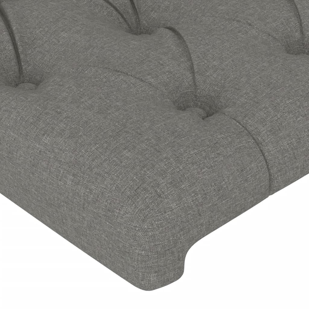 Bed Frame with Headboard Double Bed Base Dark Grey Double Size Fabric