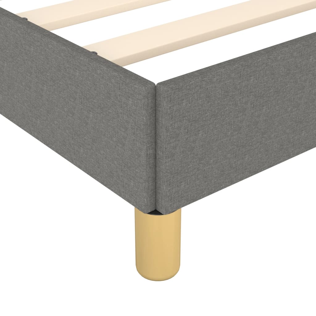 Bed Frame with Headboard Dark Grey King Single Size Fabric
