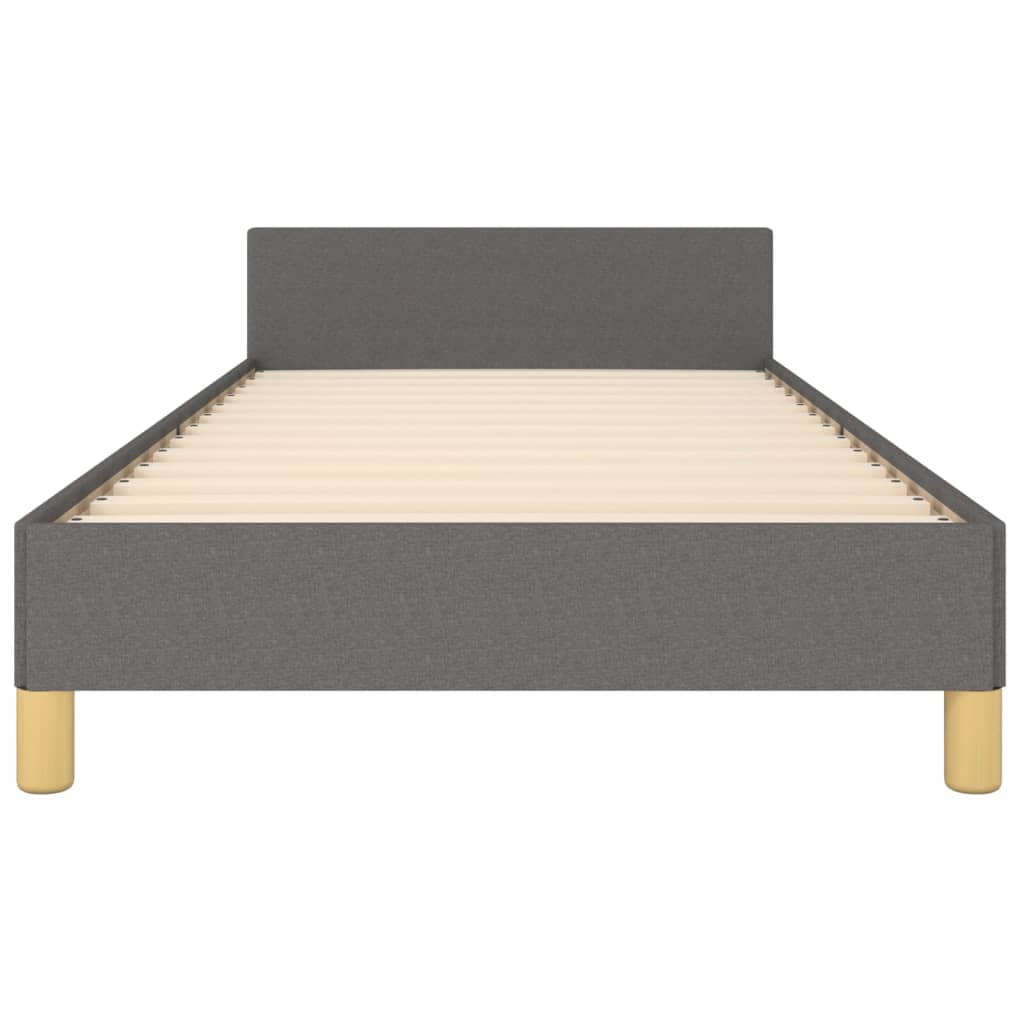 Bed Frame with Headboard Dark Grey King Single - Fabric