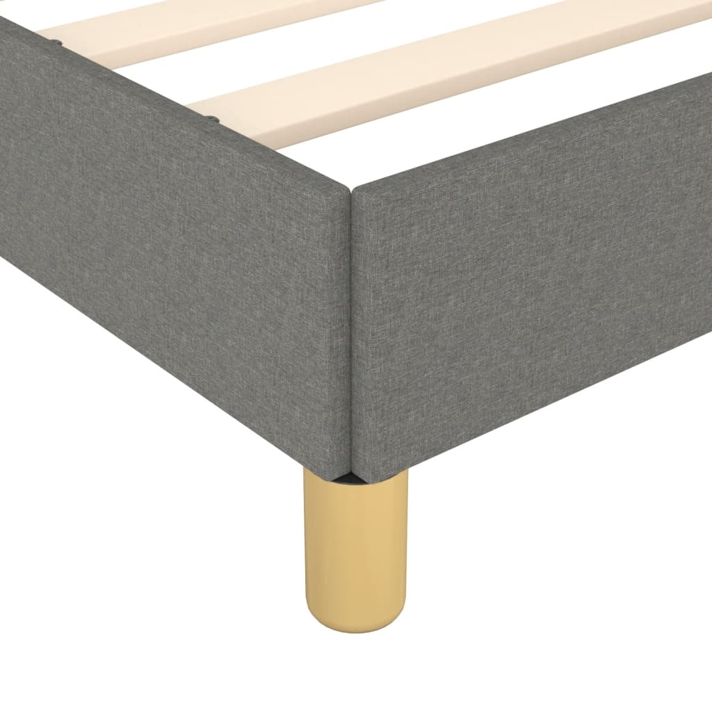 Bed Frame with Headboard Dark Grey King Single - Fabric
