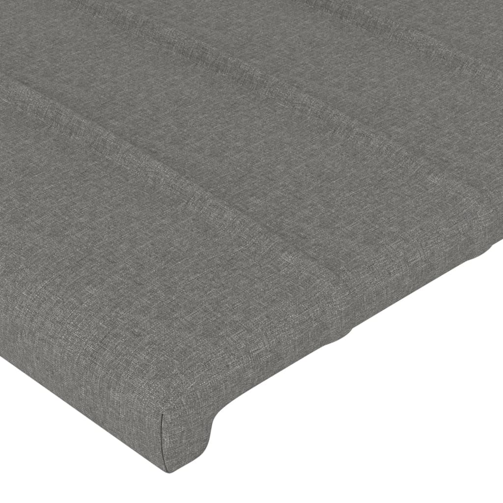 Bed Frame with Headboard Dark Grey King Single - Fabric