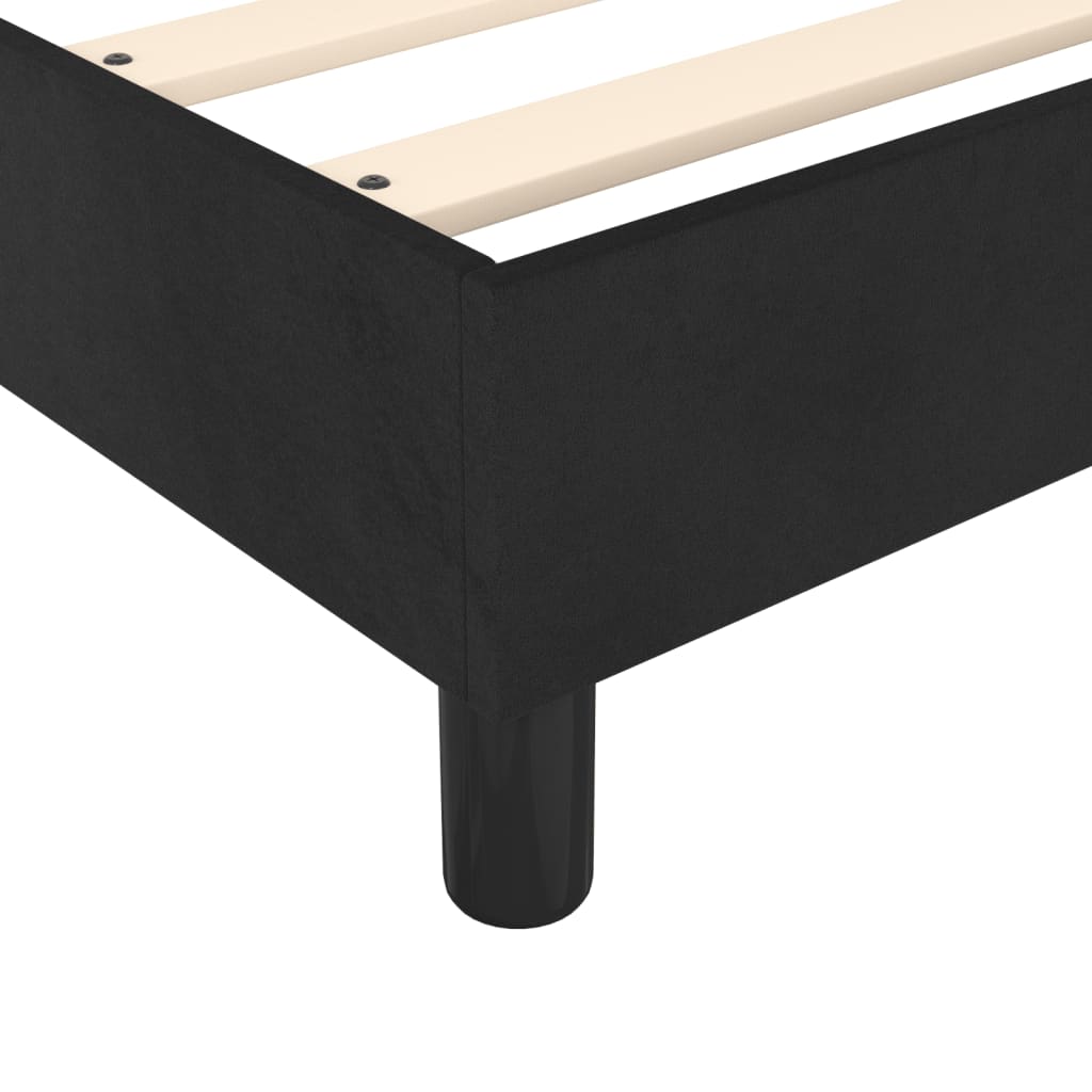 Box Spring Bed with Mattress Black - King Single Size Velvet
