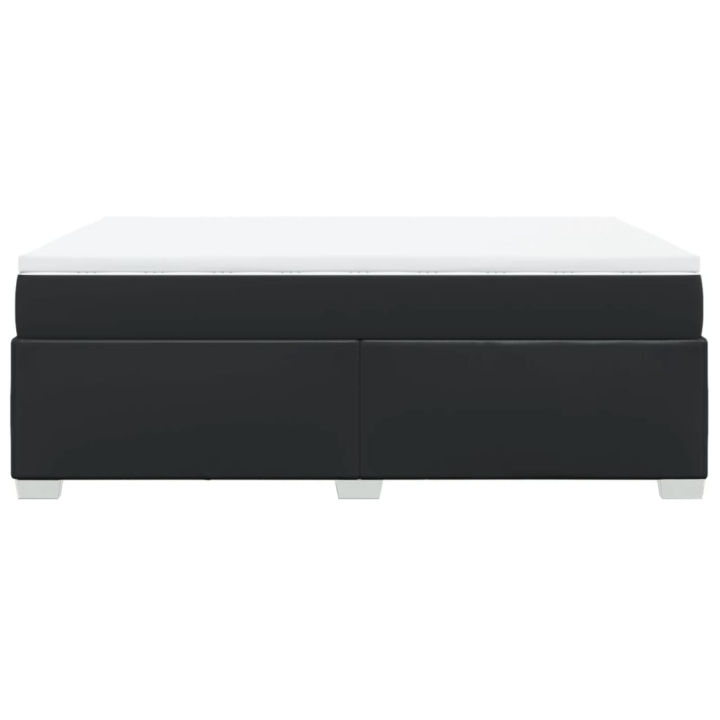 Box Spring Bed with Mattress Black Double