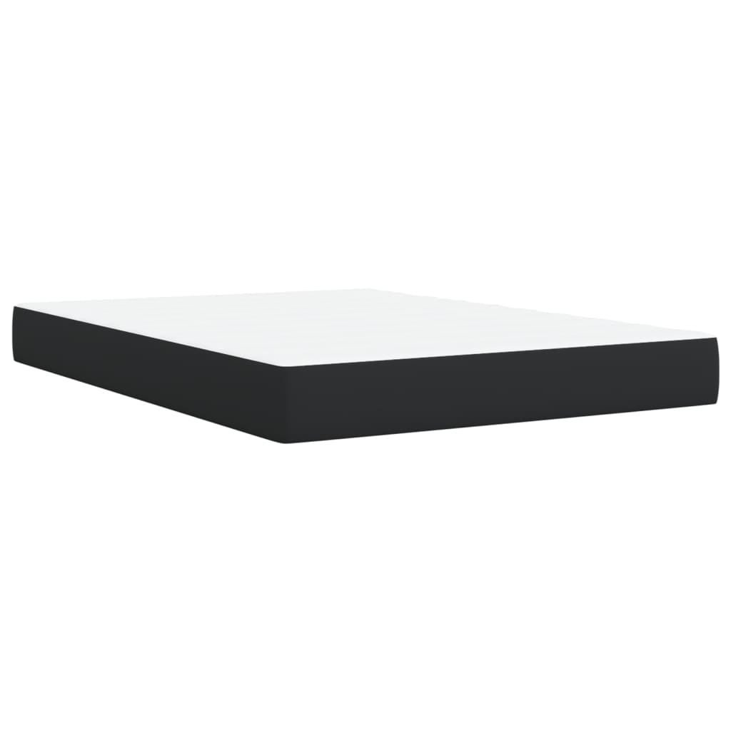 Box Spring Bed with Mattress Black Double