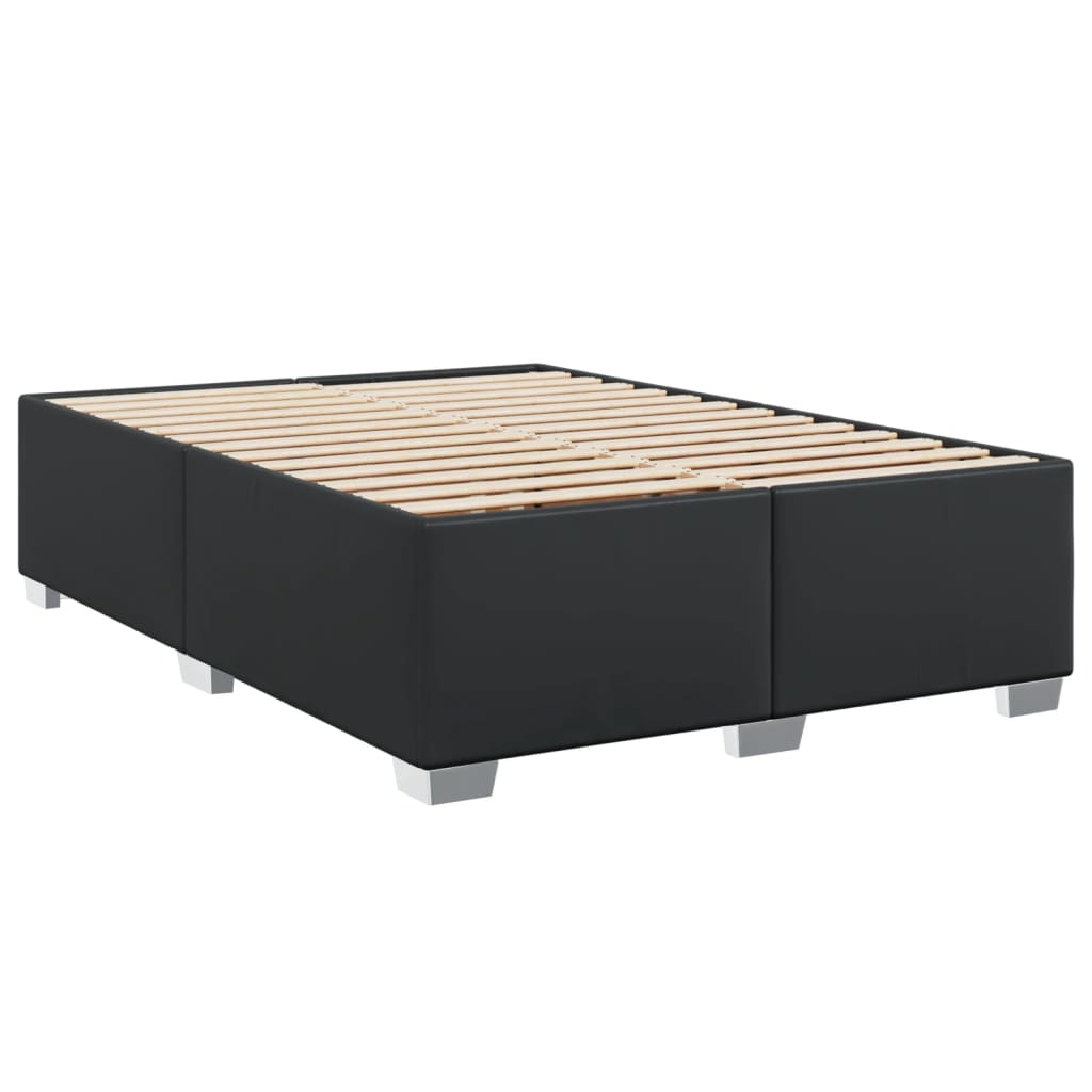 Box Spring Bed with Mattress Black Queen