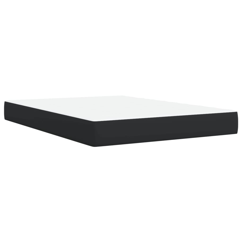 Box Spring Bed with Mattress Black Queen