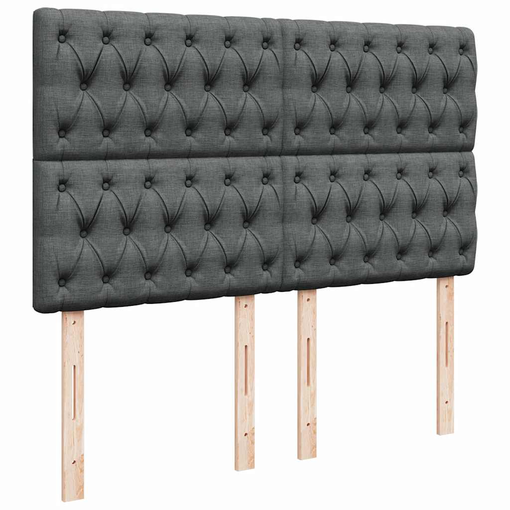 Luxurious Dark Grey Queen Box Spring Bed with Mattress