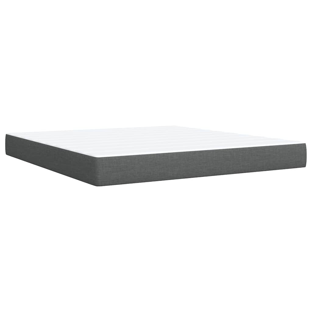 Luxurious Dark Grey Queen Box Spring Bed with Mattress